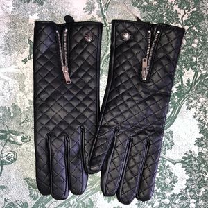 Quilted Faux Leather Gloves